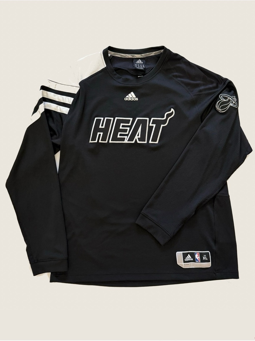NBA Miami Heat Warm-Up Jersey Adidas Black XL Embroidered Dri-Fit Pullover